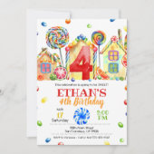 キャンディランドキャンディ招待状フォーキャンディテーマ- 4番目 招待状 (正面)