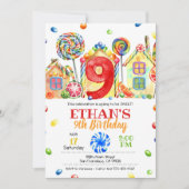 キャンディランドキャンディ招待状フォーキャンディテーマ- 9th 招待状 (正面)