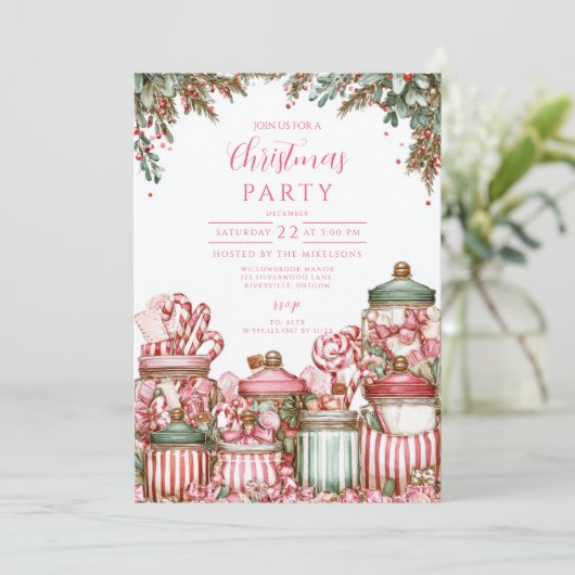 キャンディランドクリスマスお祝い 招待状 (スタンド正面)