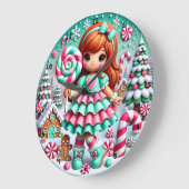 キャンディランドクリスマスガール» -お洒落休日 ラージ壁時計 (傾斜)