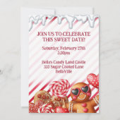 キャンディランドスイーツハートパーティの招待状 招待状 (裏面)