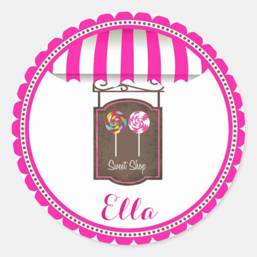 キャンディランドスイートショップ誕生日フライトシール ラウンドシール (正面)