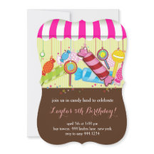 キャンディランドスイートショップ誕生日招待状