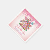 キャンディランドスウィートお祝いバースデーパーティー スタンダードカクテルナプキン (角)