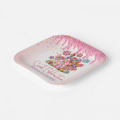 キャンディランドスウィートお祝いバースデーパーティー ペーパープレート (傾斜あり)