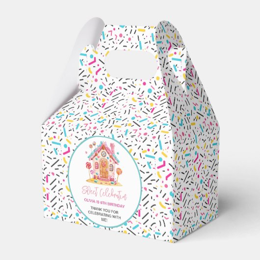 キャンディランドスウィートお祝い子供の誕生日パーティー フェイバーボックス (裏面サイド)