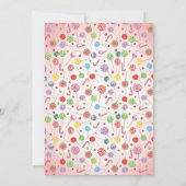 キャンディランドスウィートお祝い子供の誕生日パーティー 招待状 (裏面)