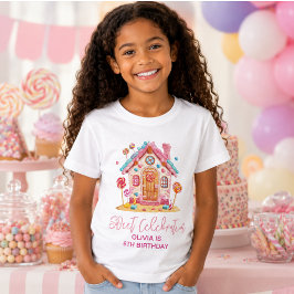 キャンディランドスウィートお祝い子供の誕生日パーティー Tシャツ