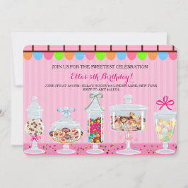 キャンディランドスウィートショッパー誕生日招待状 招待状