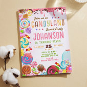 キャンディランドスウィート誕生日パーティーへの招待 招待状