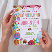キャンディランドスウィート誕生日パーティーへの招待 招待状