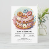 キャンディランドスプリンクルードナツ誕生日 招待状 (スタンド正面)