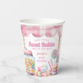 キャンディランドツインズベビーシャワーピンクガール紙カップ 紙コップ (裏面)