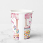 キャンディランドツインズベビーシャワーピンクガール紙カップ 紙コップ (右)