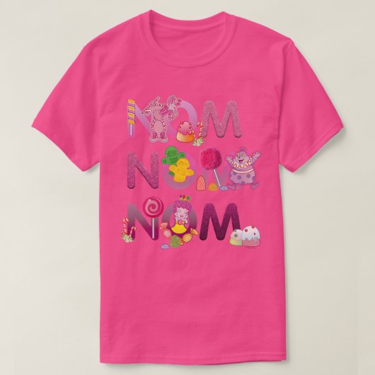 キャンディランドノム、ノム、ノム8 Tシャツ (デザイン正面)