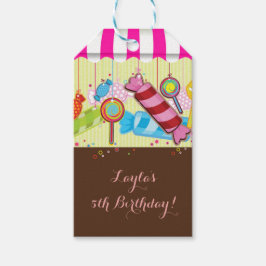 キャンディランドバースデーパーティーメッセージカード ギフトタグ