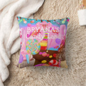 キャンディランドパーティーファンタジースイーツパーソナライズされた クッション (ブランケット)