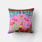 キャンディランドパーティーファンタジースイーツパーソナライズされた クッション (裏面)