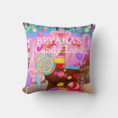 キャンディランドパーティーファンタジースイーツパーソナライズされた クッション (正面)
