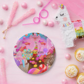 キャンディランドパーティーファンタジーパーソナライズされた誕生日 ペーパープレート (パーティー)