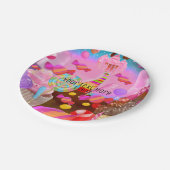 キャンディランドパーティーファンタジーパーソナライズされた誕生日 ペーパープレート (アングル)