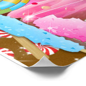 キャンディランドパーティーファンタジーパーソナライズされた誕生日 ポスター (角)