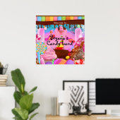 キャンディランドパーティーファンタジーパーソナライズされた誕生日 ポスター (ホームオフィス)