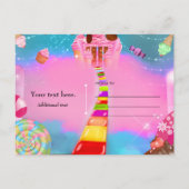 キャンディランドパーティーファンタジー誕生日フライヤー招待状 インビテーションポストカード (裏面)