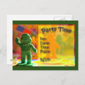 キャンディランドパーティー時間招待状 インビテーションポストカード (正面/裏面)