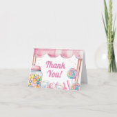 キャンディランドベビーシャワー折り畳みサンキューカード サンキューカード (正面)