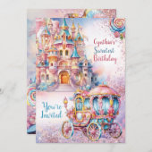 キャンディランド州の誕生日パーティーへの招待 招待状 (正面/裏面)