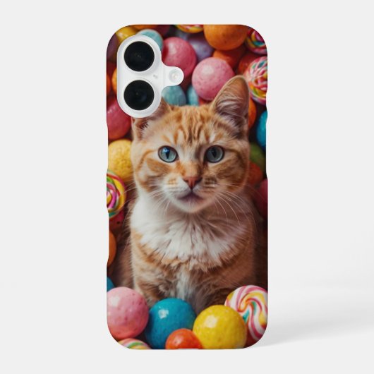 キャンディランド猫 iPhone 16ケース (裏面)