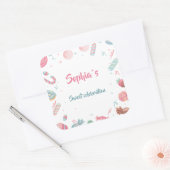 キャンディランド編集可能ステッカーパーティーの好意 スクエアシール (封筒)