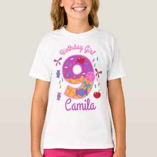キャンディランド誕生日ガールニネース棒つきキャンデー Tシャツ