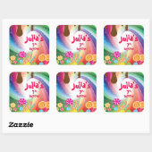 キャンディランド誕生日シール スクエアシール (シート)