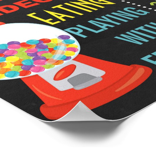 キャンディランド誕生日パーティーの黒板サイン ポスター (角)