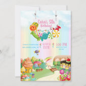 キャンディランド誕生日パーティーへの招待 招待状 (正面)