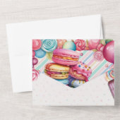 キャンディランド誕生日パーティー招待涙RSVP オールインワン招待状 (裏面)