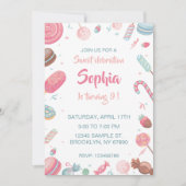 キャンディランド誕生日招待状パーティの招待状 招待状 (正面)