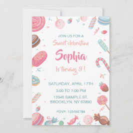 キャンディランド誕生日招待状パーティの招待状 招待状