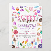 キャンディランド誕生日 招待状 (正面/裏面)