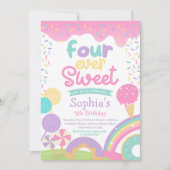 キャンディランド&アイスクリームフォーエバースウィート誕生日 招待状 (正面)