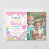 キャンディランド&アイスクリームフォーエバースウィート誕生日 招待状 (正面)