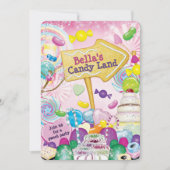 キャンディランド スイーティー バースデー パーティー ご招待 招待状 (正面)