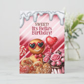 キャンディランド スウィーツ ハート パーティー ご招待状 招待状 (スタンド正面)