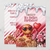 キャンディランド スウィーツ ハート パーティー ご招待状 招待状 (正面/裏面)