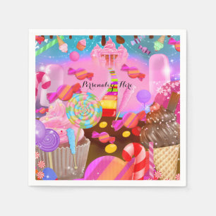 キャンディランド パーティー ファンタジー 誕生日 オーダーメイド スタンダードカクテルナプキン