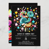 キャンディランド  whimsy 誕生日 編集可能 招待状 (正面/裏面)