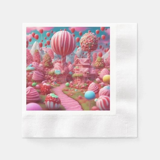 キャンディランドA 縁ありカクテルナプキン (正面)