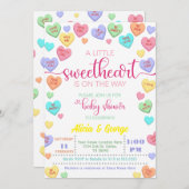 キャンディリトルスウィートは途中の赤ちゃんシャワー 招待状 (正面/裏面)